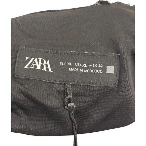 Zara Womens Velvet Fringe Sequin Dress Mini Bodycon Size XL Black 9783/594 NWT - Picture 4 of 13